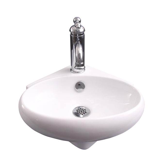 Barclay Fowler Corner Wall Hung 14''1 Hole,Oval Basin, Overflow,WH