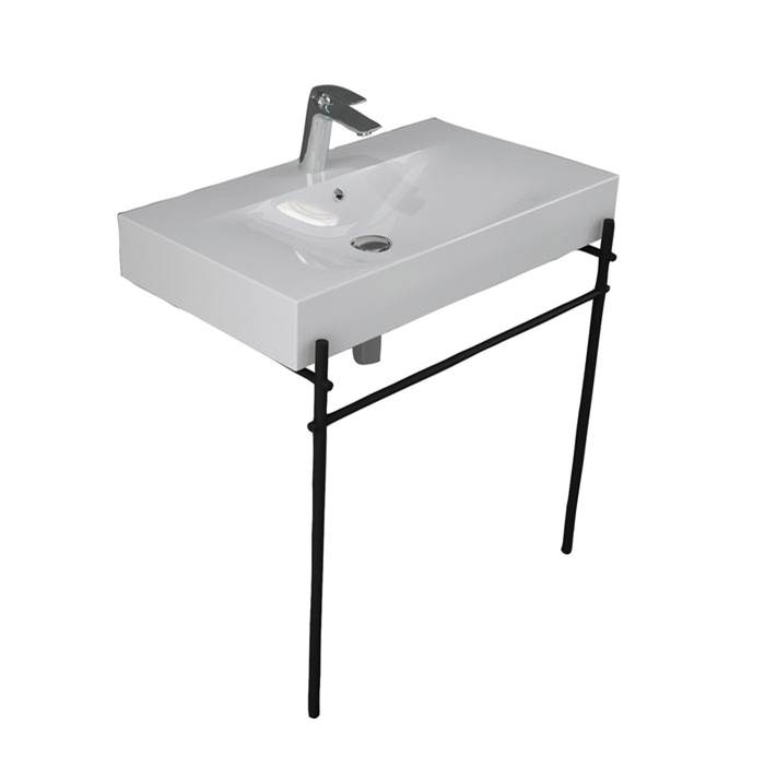 Barclay Des 810 Console 1-Faucet Hole With With Brass Stand, Matt Black