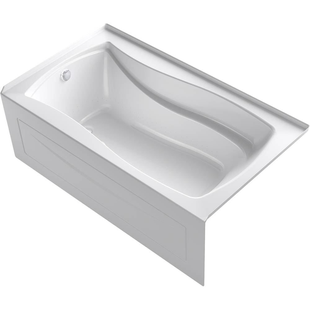 Kohler Mariposa® 66'' x 36'' integral apron Heated BubbleMassage™ air bath with Bask® heated surface and left-hand drain