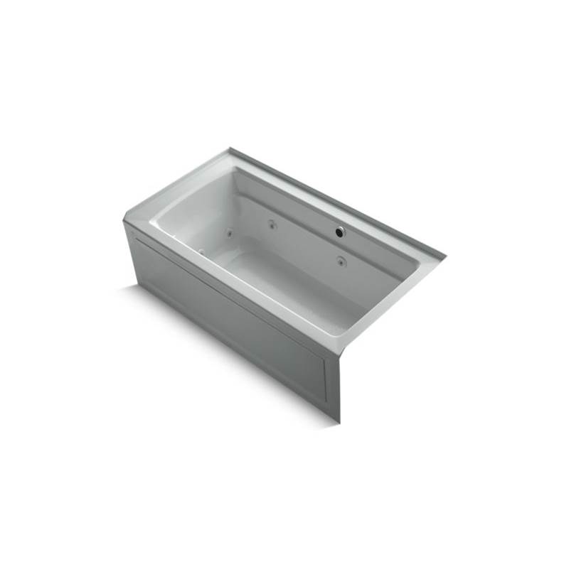Kohler Archer® 60'' x 32'' alcove whirlpool bath with Bask® heated surface, integral apron, integral flange and right-hand drain