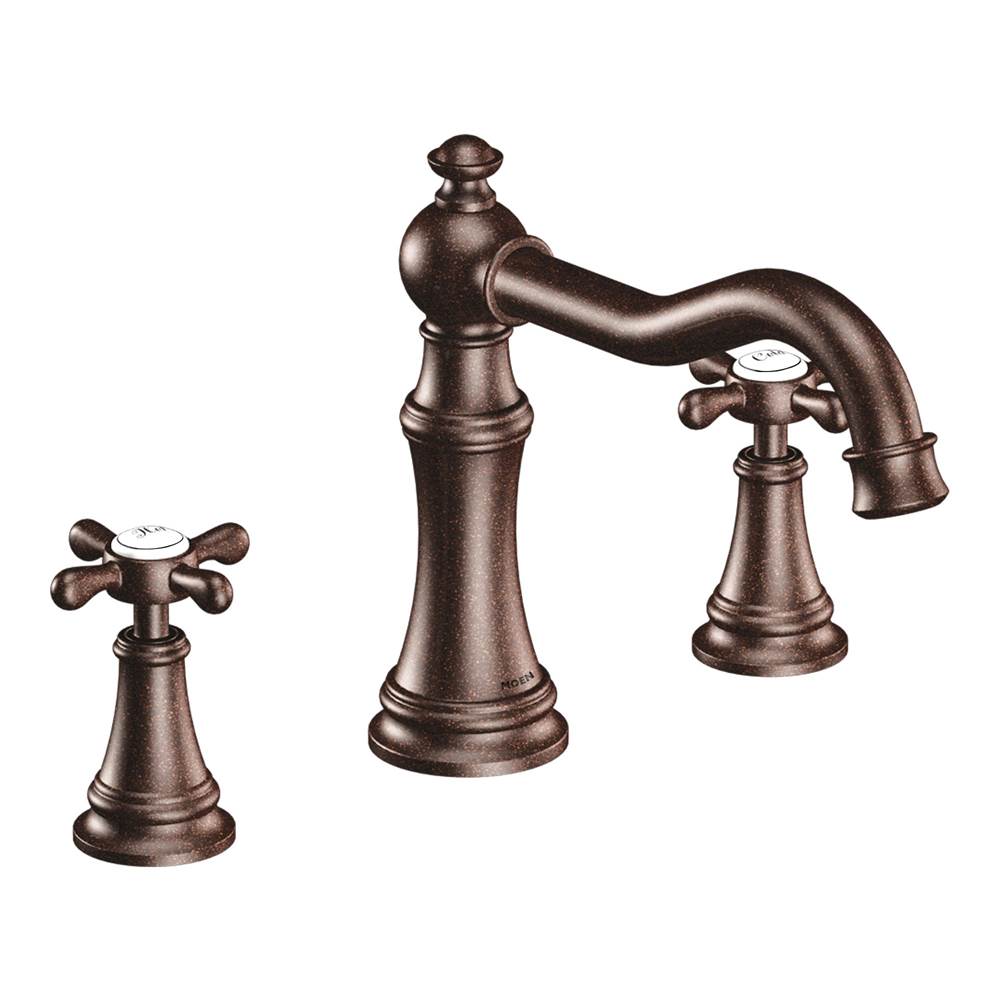Moen Weymouth 2-Handle High-Arc Deck Mount Roman Tub Faucet Trim Kit in Oil Rubbed Bronze (Valve Sold Separately)