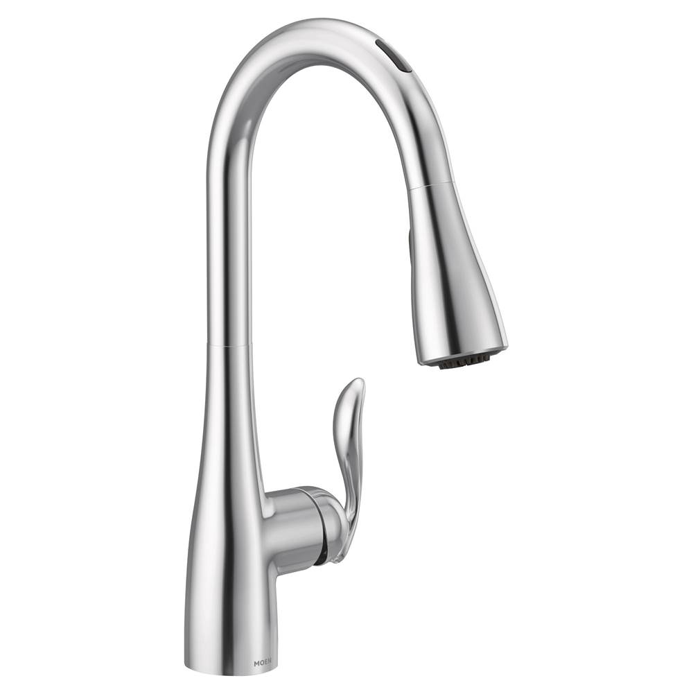 Moen Arbor Smart Faucet Touchless Pull Down Sprayer Kitchen Faucet with Voice Control and Power Boost, Chrome