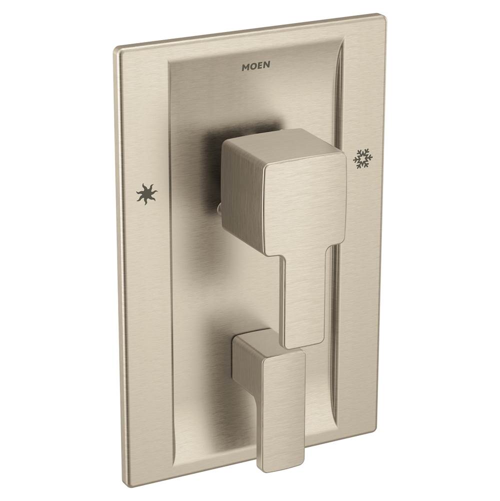 Moen 90 Degree Posi-Temp with Built-in 3-Function Transfer Valve Trim Kit, Valve Required, Brushed Nickel