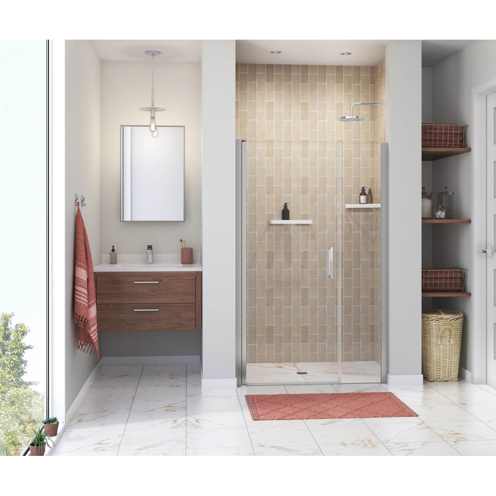Maax Manhattan 43-45 x 68 in. 6 mm Pivot Shower Door for Alcove Installation with Clear glass & Round Handle in Chrome